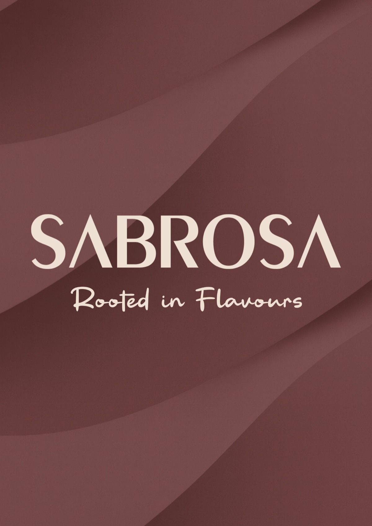 Sabrosa menu, cover: SABROSA, Rooted in Flavours