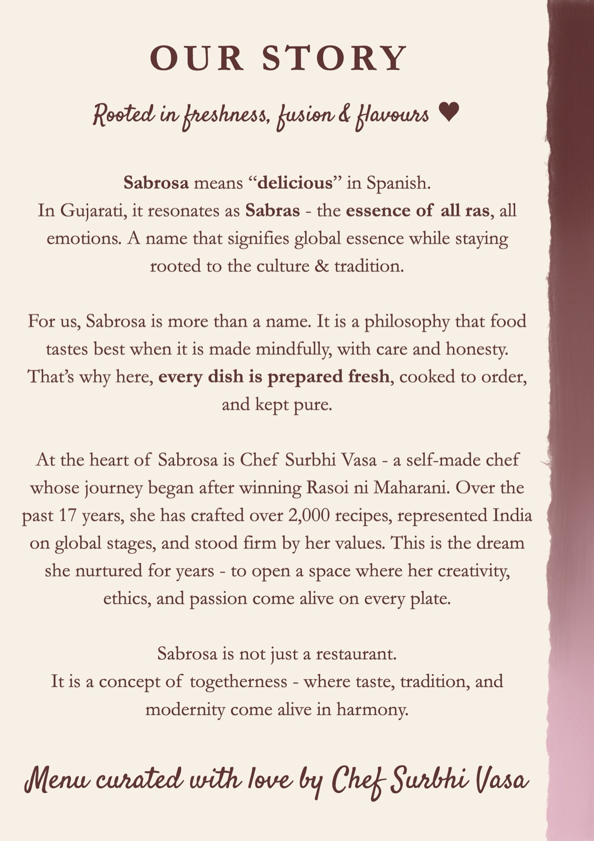 Sabrosa menu, page 3 of 18