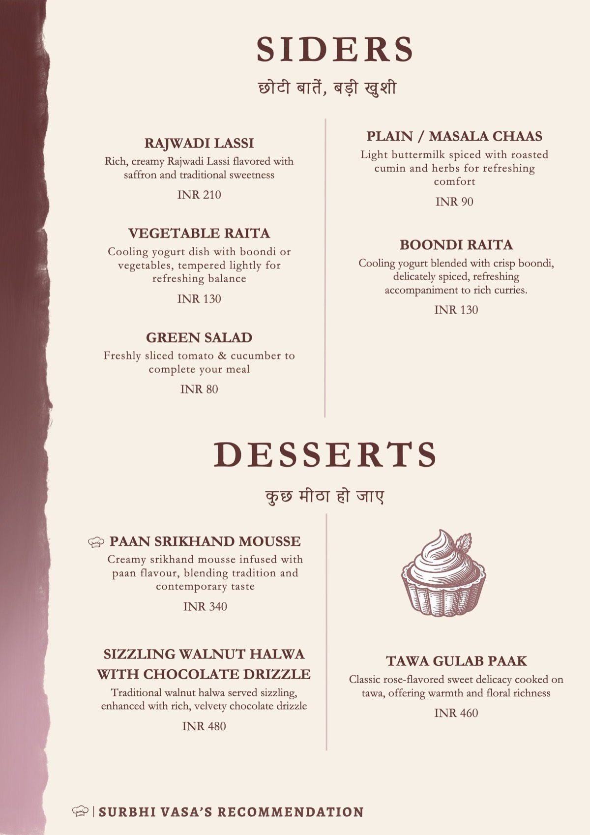Sabrosa menu, page 16 of 18